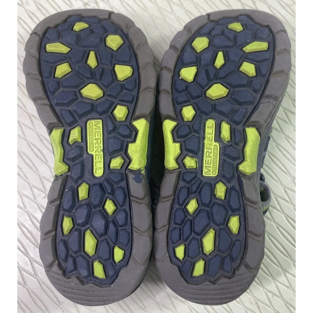 Merrell Hydro Hiker Kids Leather Hiking Shoes Childs Water Pool Sandals Blue 13